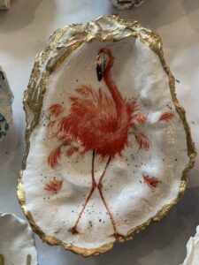 Whimsical Flamingo- Oyster Shell 