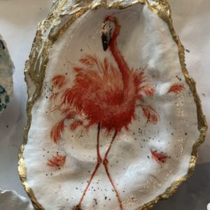 the cabana chandler oyster shell whimsical flamingo nature trinket dish jewelry tray home decoration keepsake